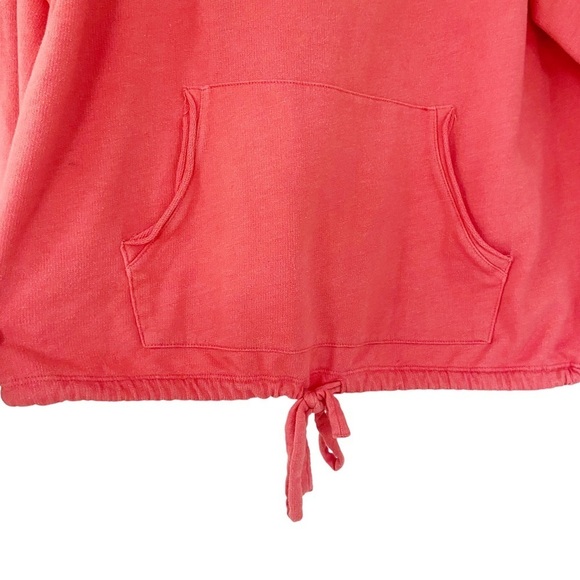 Treasure & Bond Women's Oversized Sweatshirt Tie Waist Raglan in Orange Small - Picture 4 of 6